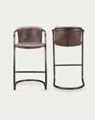 Victor Leather Bar Stools (Set of 2) - Bar & Counter Stools - Hello Norden