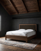 bedroom furniture modern mountain velvet fabric bed Hello Norden - Kare Bed, styled in a modern rustic room