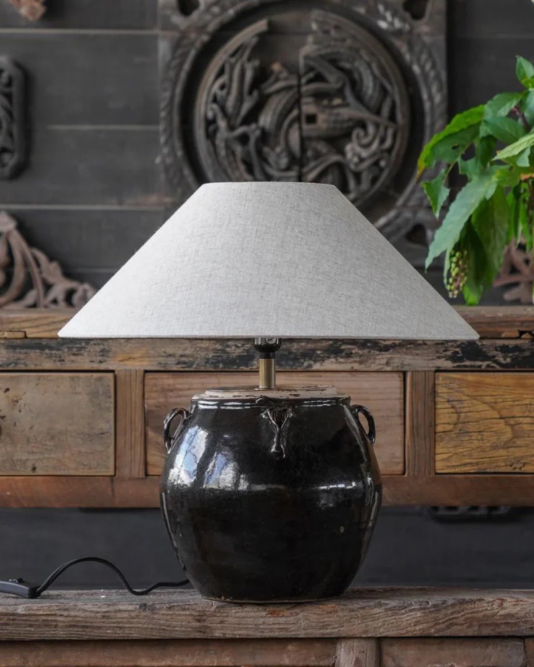Lamont Glazed Pot Table Lamp | Hello Norden