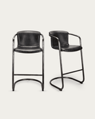 Victor Leather Bar Stools (Set of 2) - Bar & Counter Stools - Hello Norden
