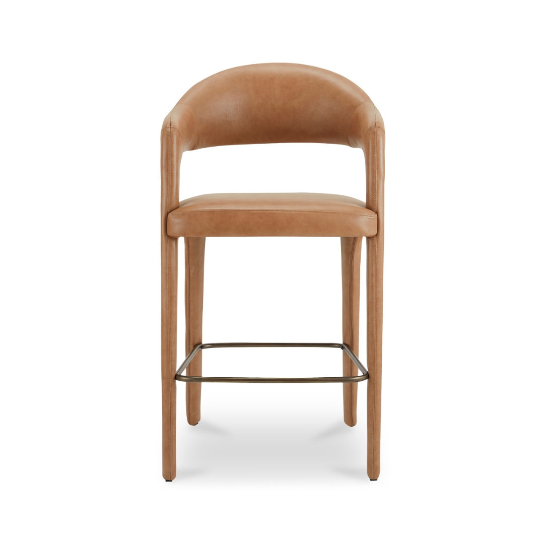 Casper Leather Bar Stool - Bar Stools - Hello Norden