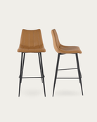 Valdemar Leather Bar Stools (Set of 2) - Bar & Counter Stools - Hello Norden