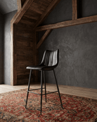 Valdemar Leather Bar Stools (Set of 2) - Bar & Counter Stools - Hello Norden