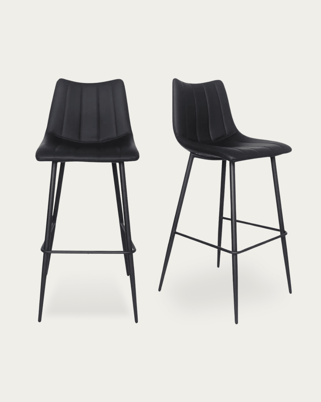 Valdemar Leather Bar Stools (Set of 2) - Bar & Counter Stools - Hello Norden