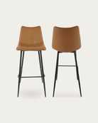 Valdemar Leather Bar Stools (Set of 2) - Bar & Counter Stools - Hello Norden