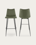Valdemar Leather Bar Stools (Set of 2) - Bar & Counter Stools - Hello Norden