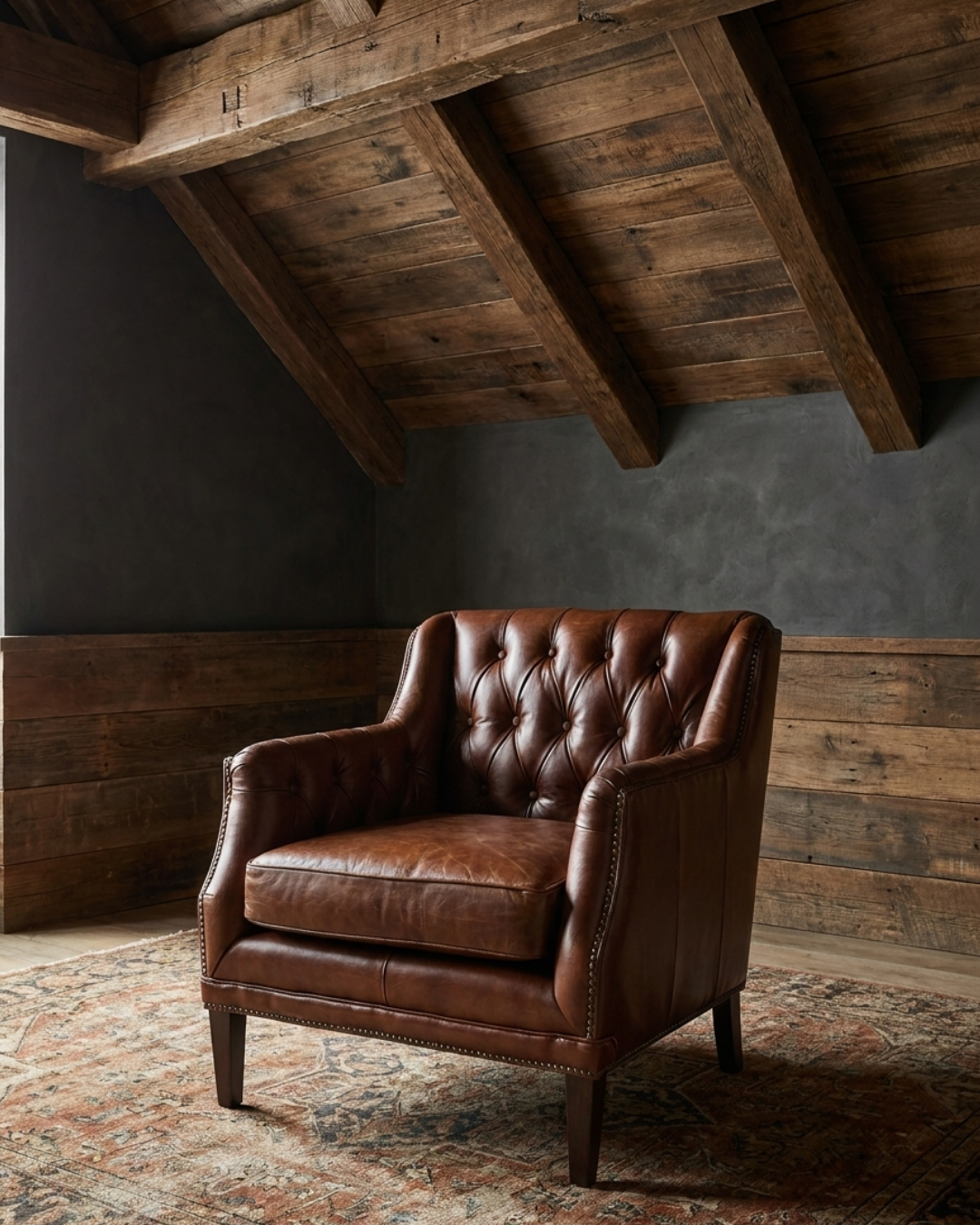 Alma Leather Chesterfield Chair - Lounge Chairs - Hello Norden