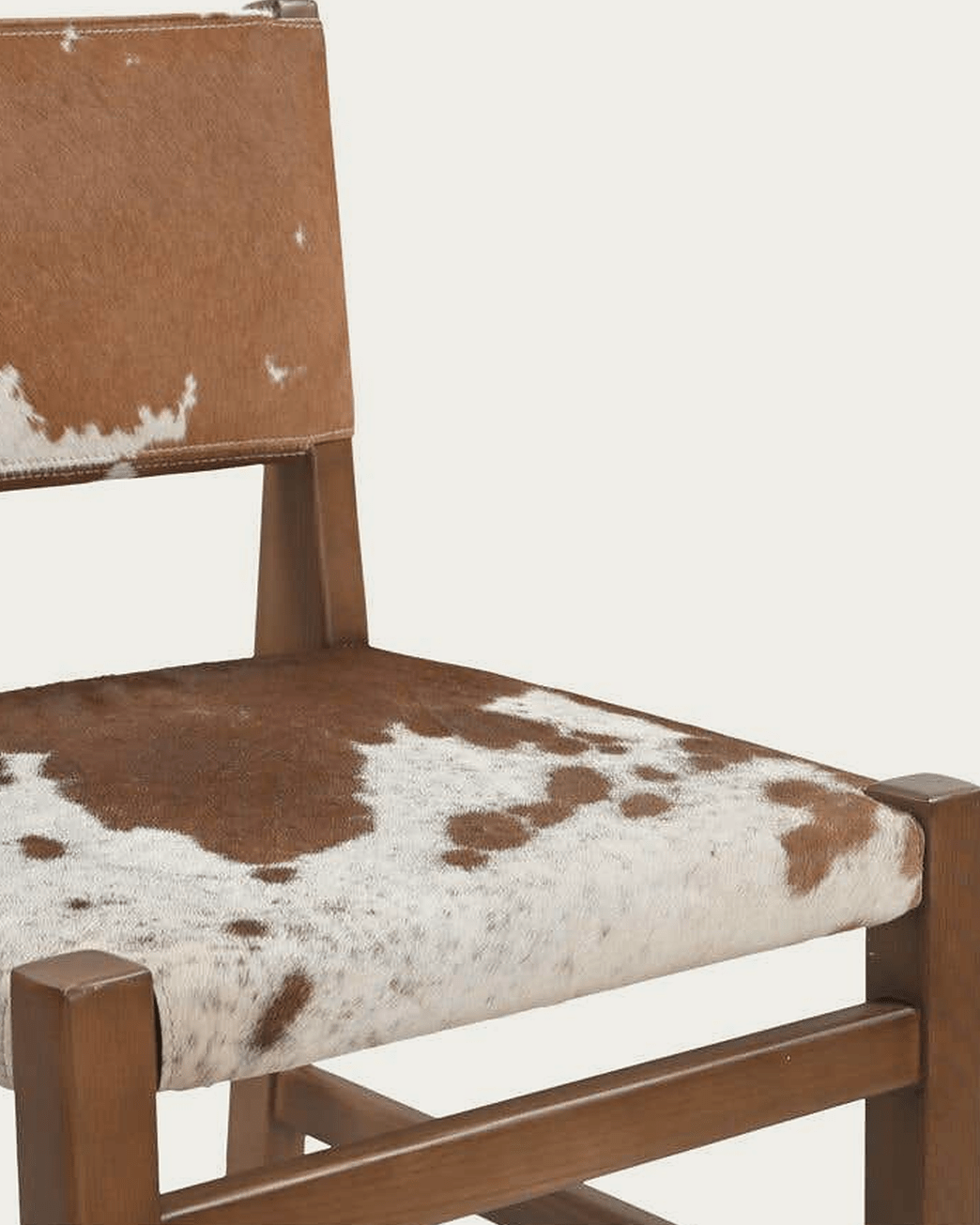 dining room furniture modern mountain upholstery: hair on hide leather dining chair Hello Norden - Thomas Dining Chair, detail view