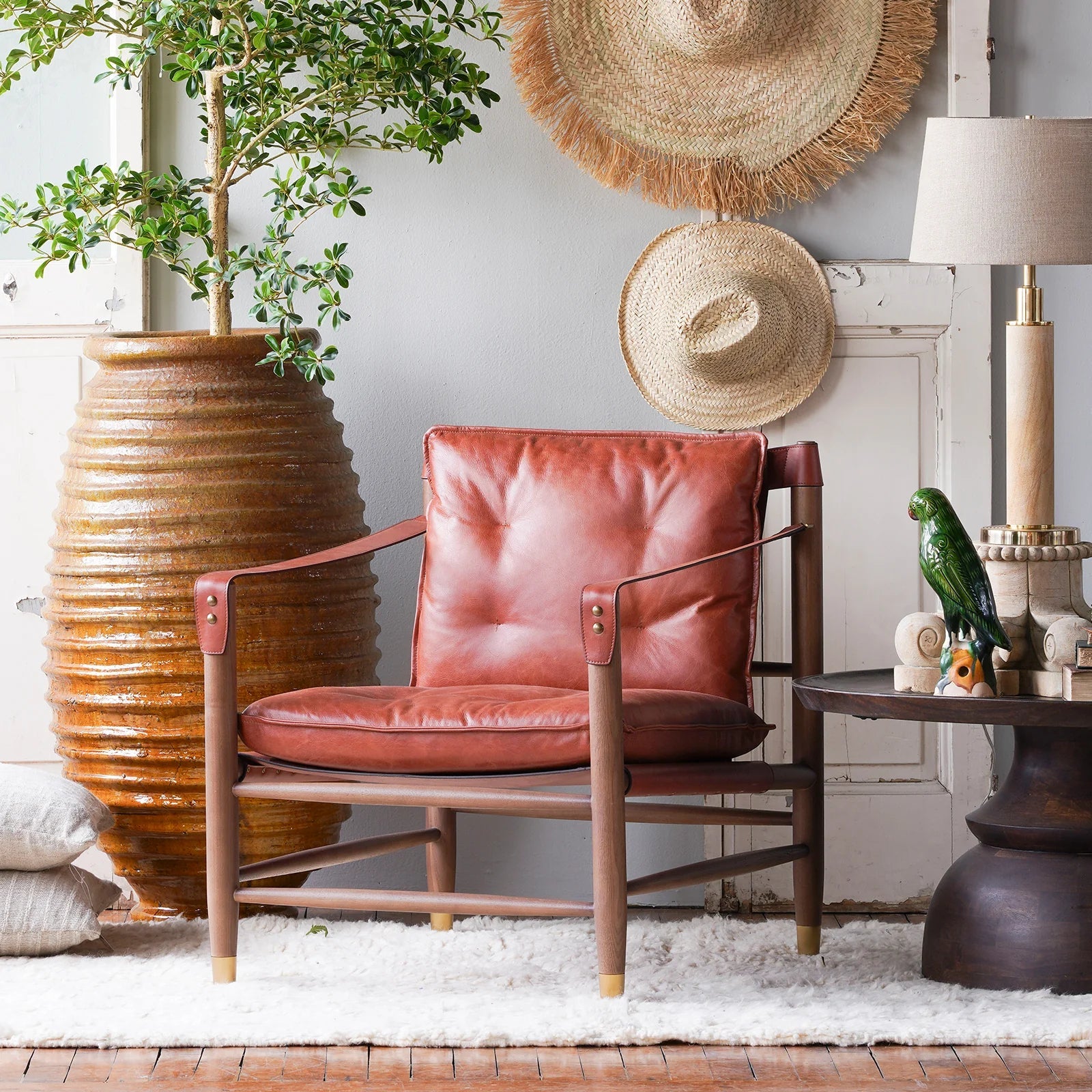 Njala Leather Lounge Chair - Lounge Chairs - Hello Norden