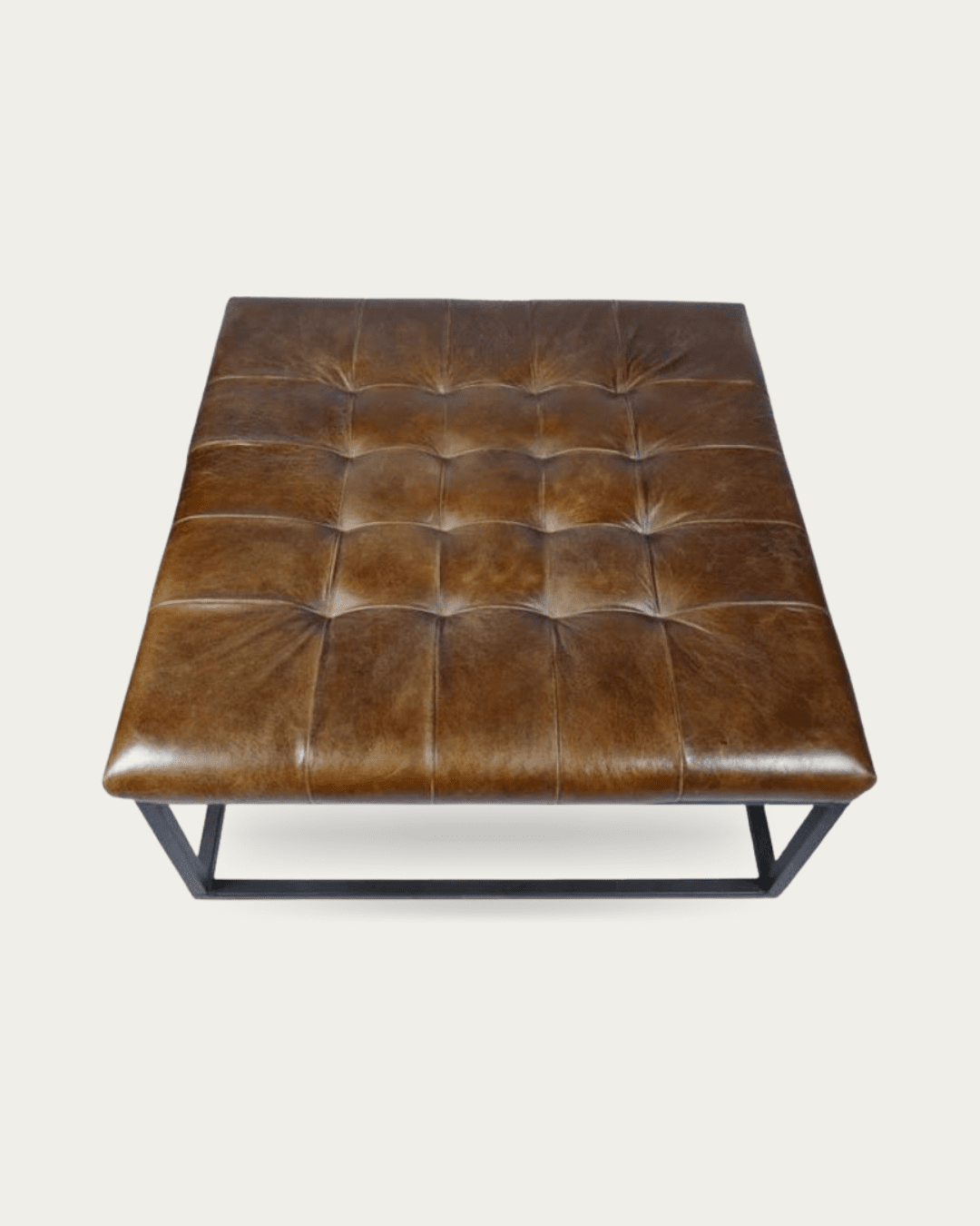 Selma Leather Ottoman Square - Ottomans & Poufs - Hello Norden
