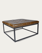 Selma Leather Ottoman Square - Ottomans & Poufs - Hello Norden
