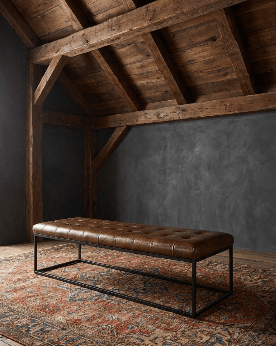 Selma Leather Ottoman - Ottomans & Poufs - Hello Norden
