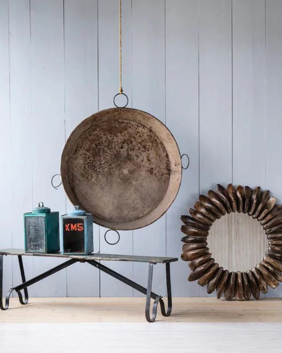 Leeben Vintage Round Zinc Tray - Decorative Objects - Hello Norden