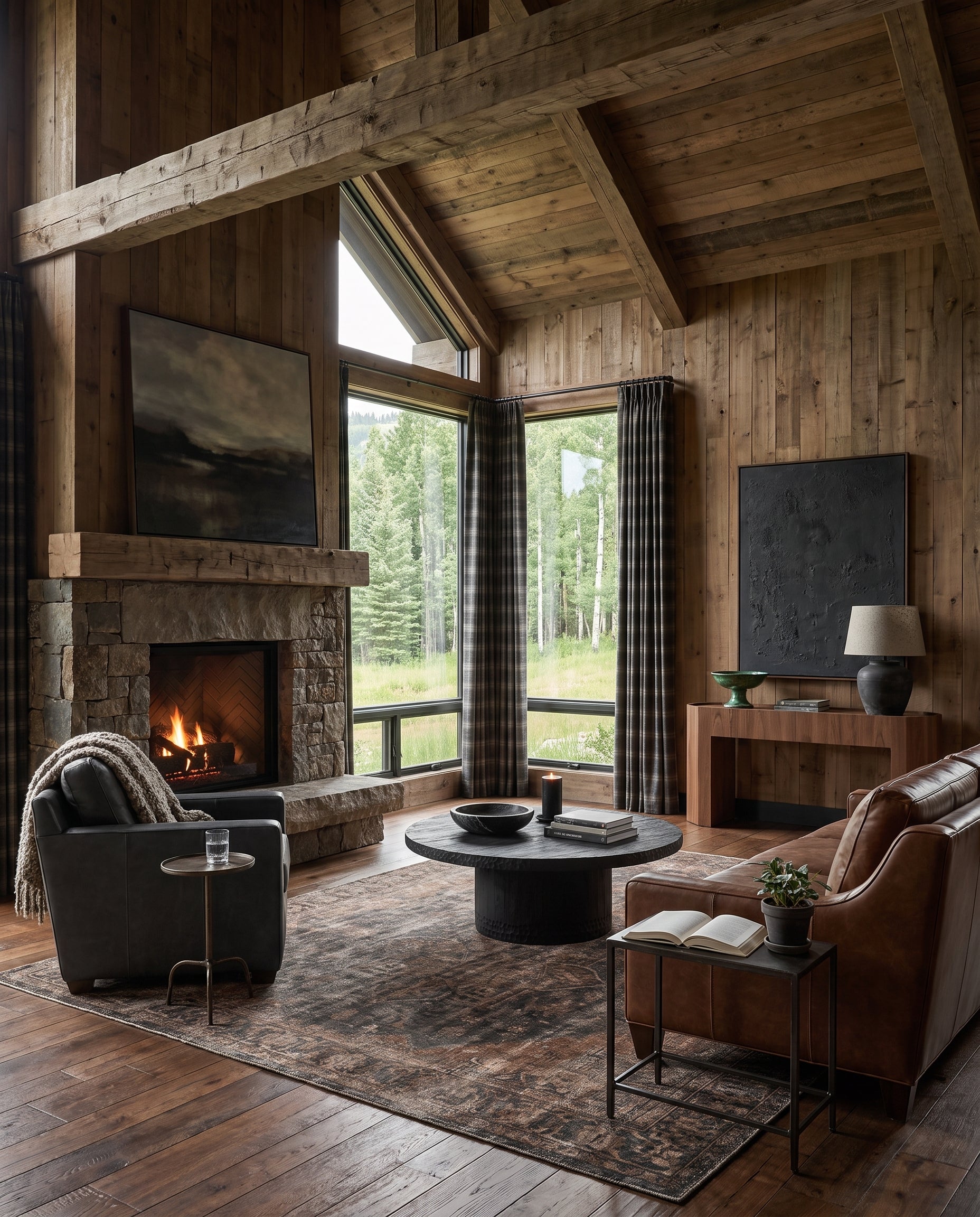 Calle Console Table room scene — Painted Peak Modern Mountain Living Room | Hello Norden