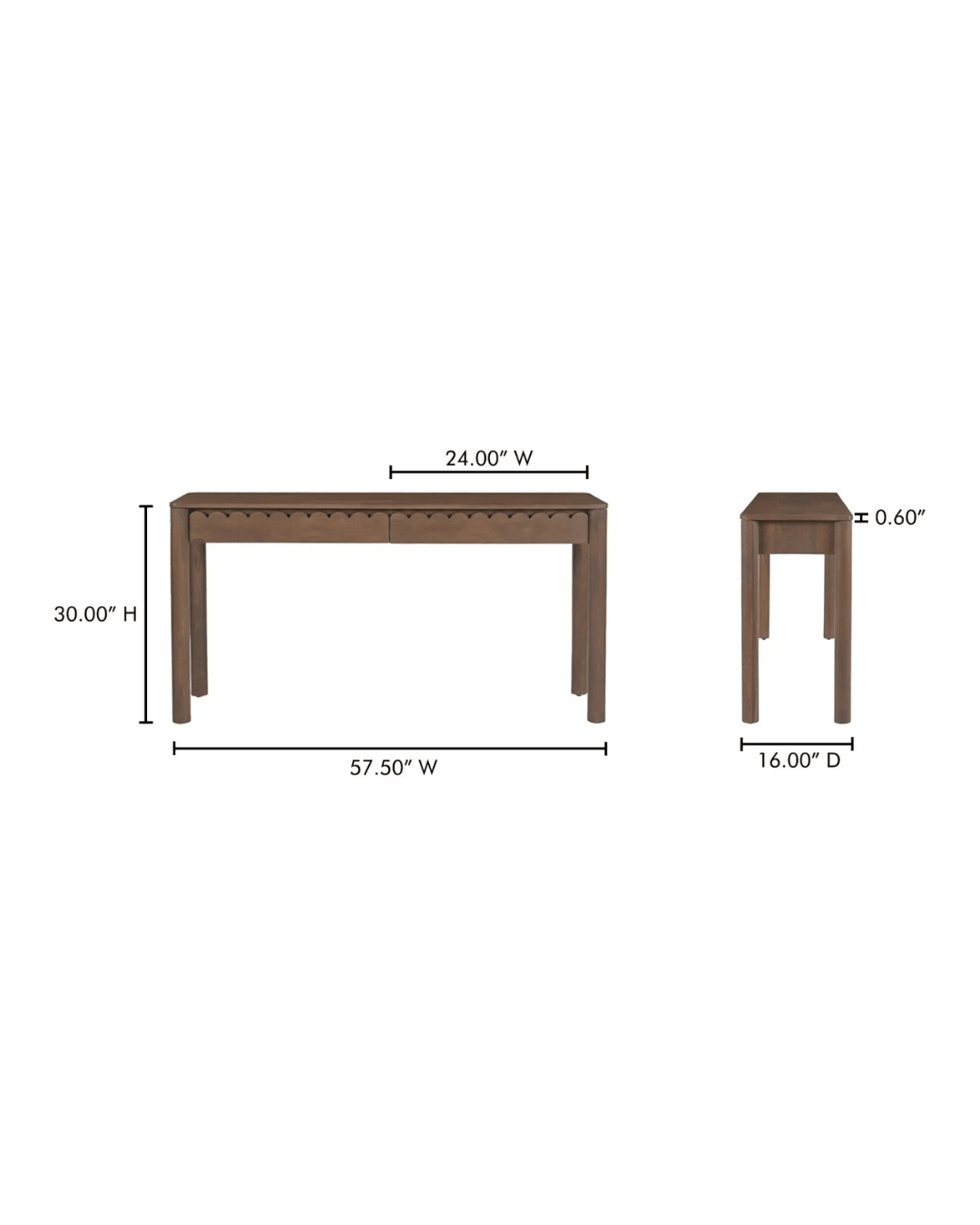 Sadie Scalloped Console Table - Consoles - Hello Norden