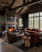 living room furniture modern mountain side table Hello Norden - Lovisa Side Table, styled in a modern rustic room