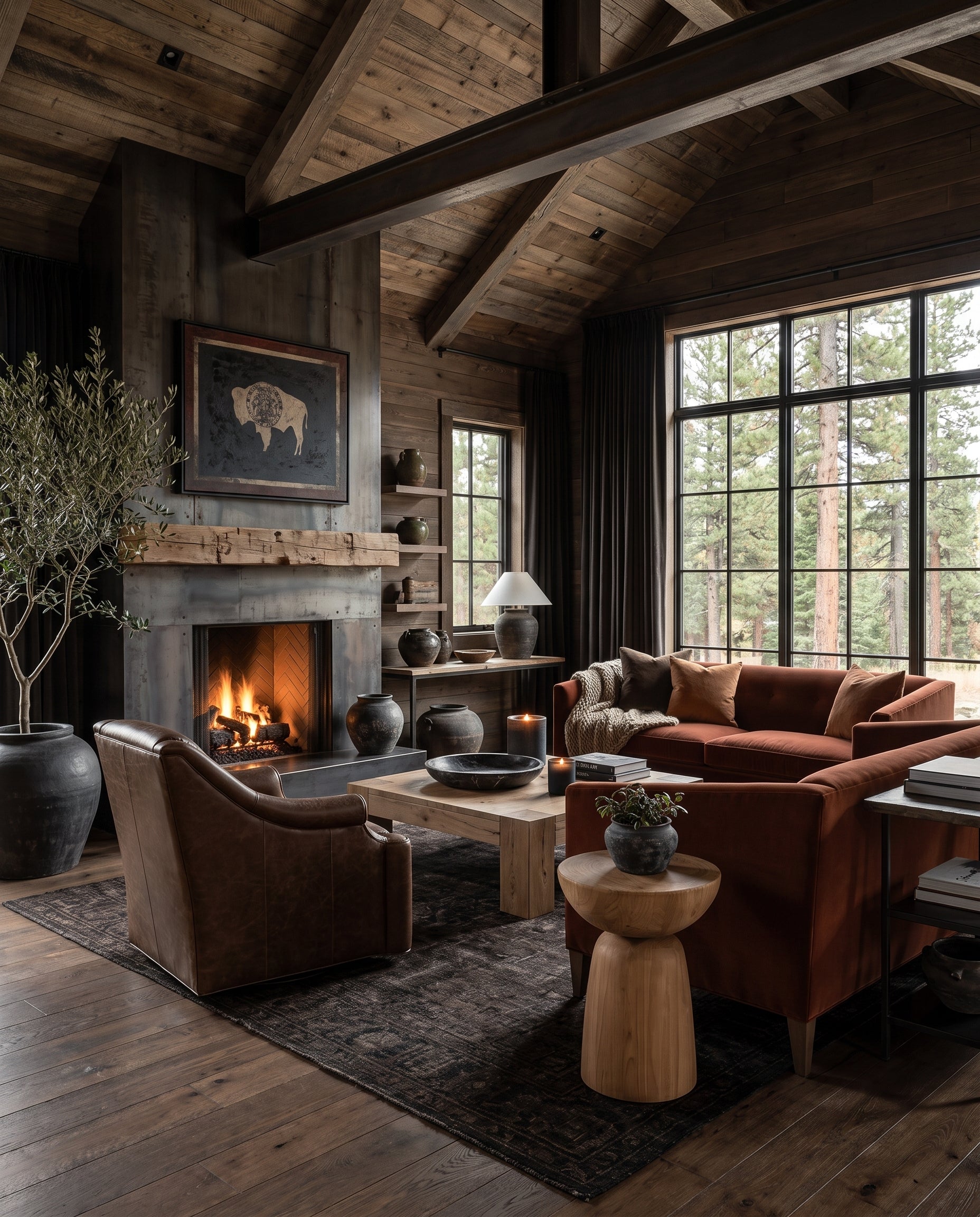 modern mountain Mali Sofa (Multiple Sizes) Hello Norden, shown in a rustic modern room