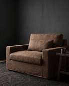 living room furniture modern mountain chair Hello Norden - Markus Sofa Chair, styled in a modern rustic room