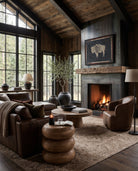 modern mountain Maxim Sofa w/ Chaise (98-176" | multiple sizes) Hello Norden, shown in a rustic modern room