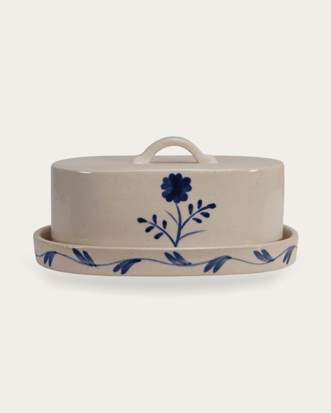 Milja Hand - Painted Stoneware Butter Dish - Kitchen & Dining - Hello Norden