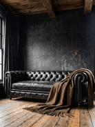 Hello Norden distressed black leather chesterfield sofa heirloom custom furniture modern mountain living room lounge furniture 2