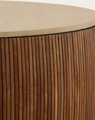 living room furniture modern mountain micro cement and teak wood coffee table Hello Norden - Ottar Coffee Table, detail view