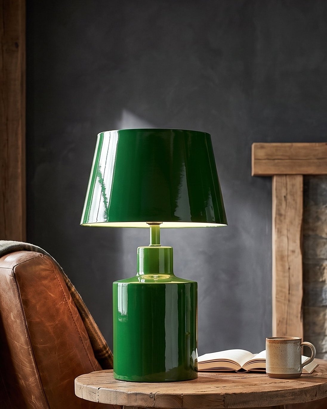 living room furniture modern mountain  table lamp Hello Norden - Ovid Table Lamp, styled in a modern rustic room