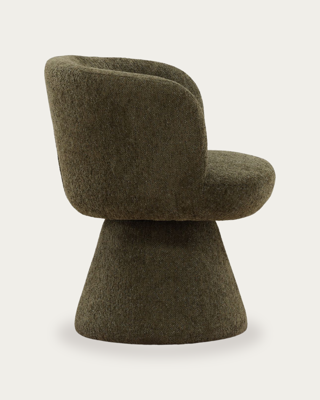 dining room furniture modern mountain woven chenille fabric dining chair Hello Norden - Ragna Swivel Dining Chair, detail view