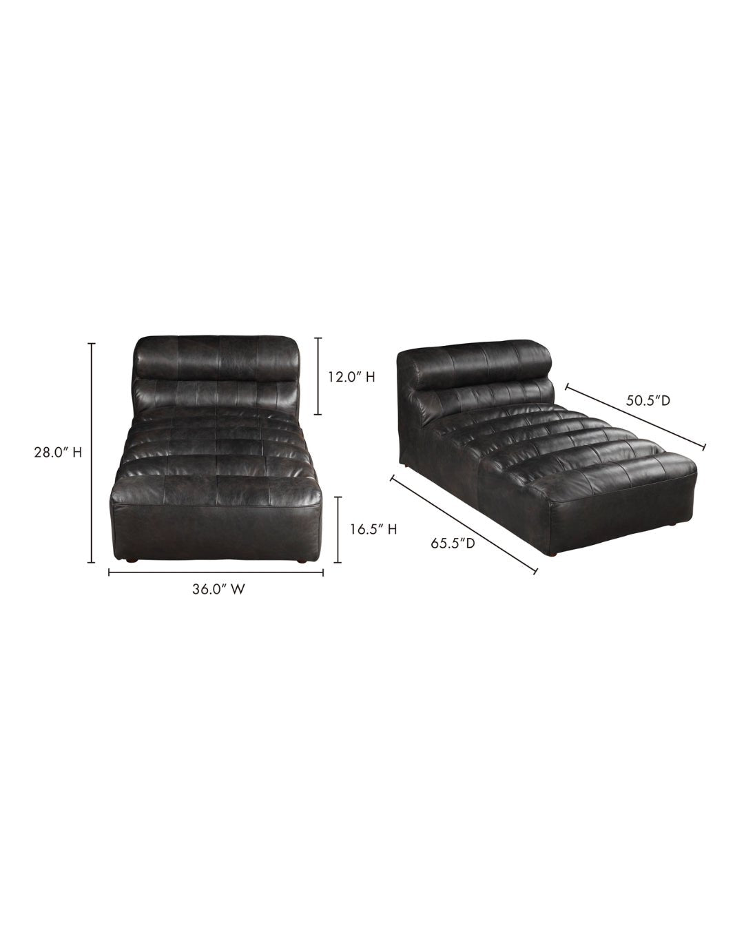 Rainor Leather Chaise - Chaises - Hello Norden