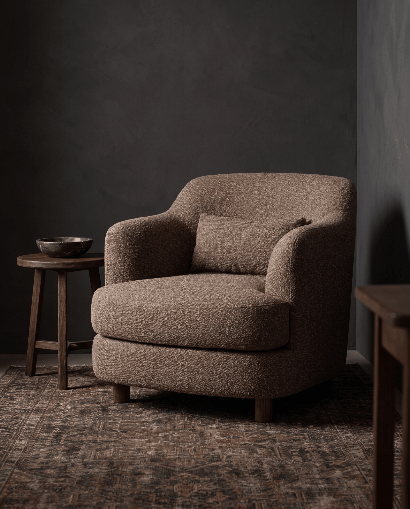 living room furniture modern mountain chair Hello Norden - Ran Chair, styled in a modern rustic room