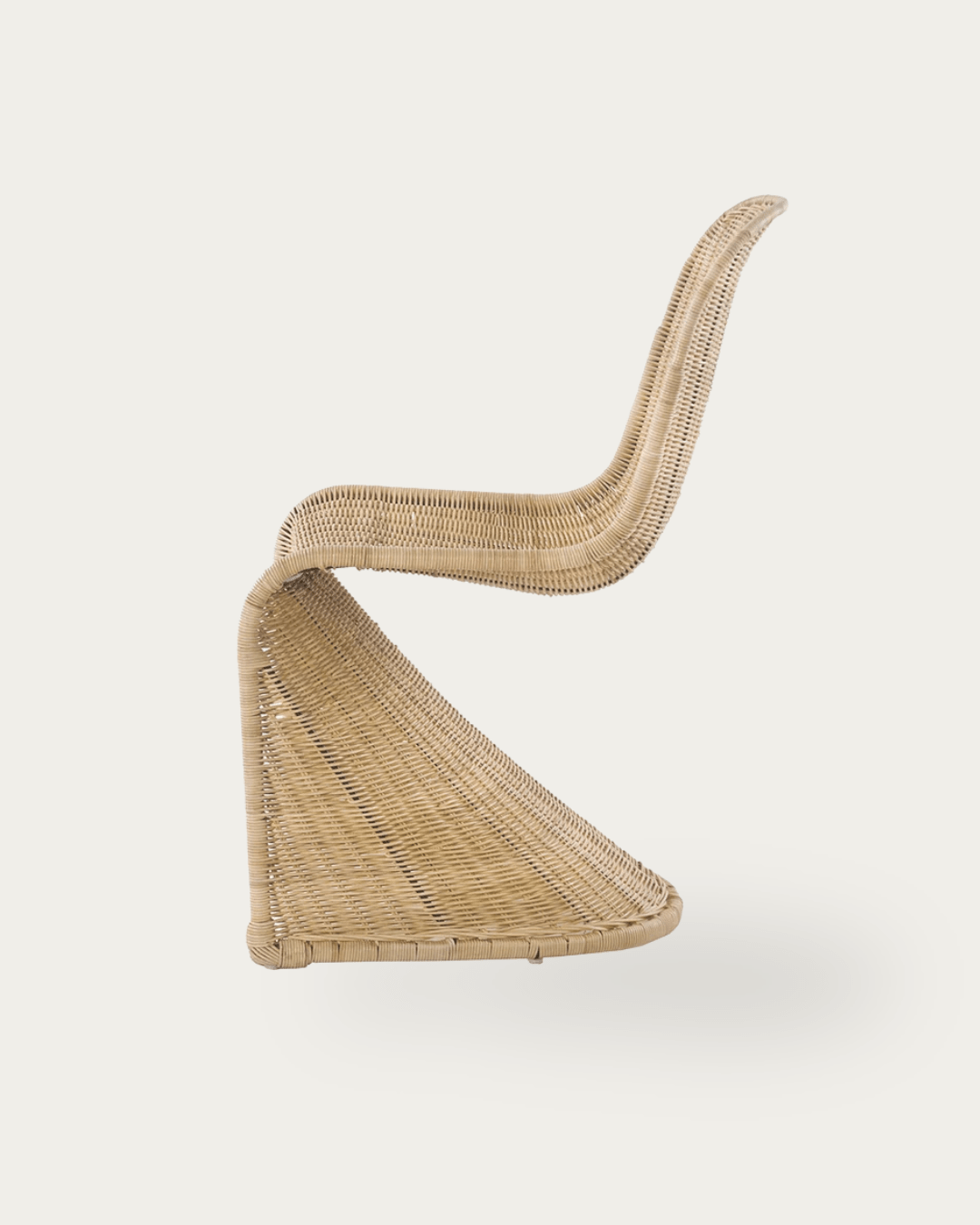 Hansel Panton Curved Accent Chair in Rattan Weave - Dining Chairs - Hello Norden