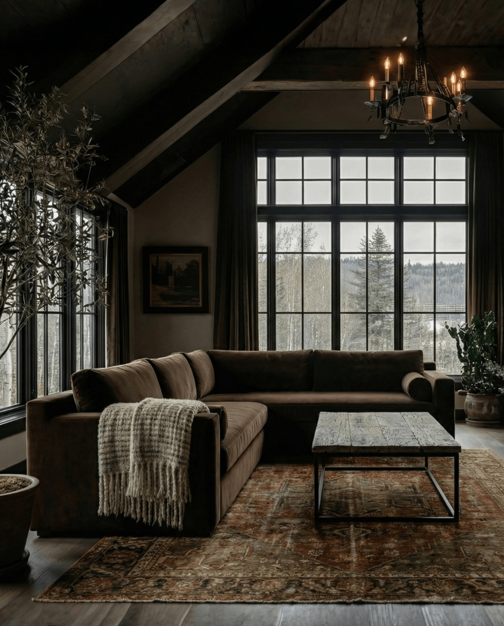 Elin reclaimed wood and steel rectangle coffee table mountain modern farmhouse living room Hello Norden