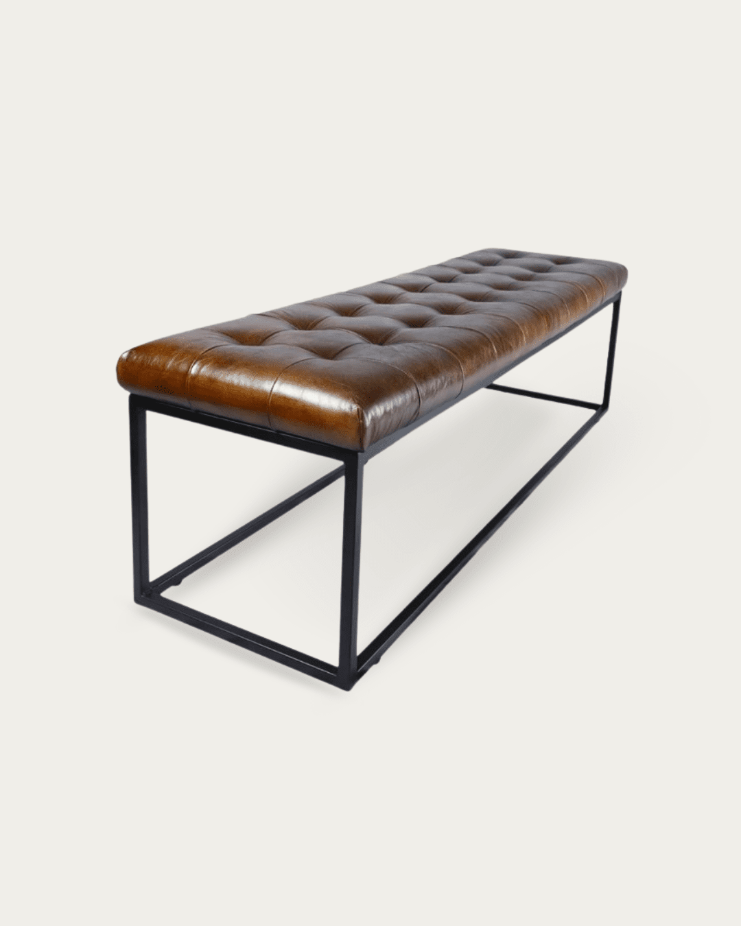 Selma Leather Ottoman - Ottomans & Poufs - Hello Norden