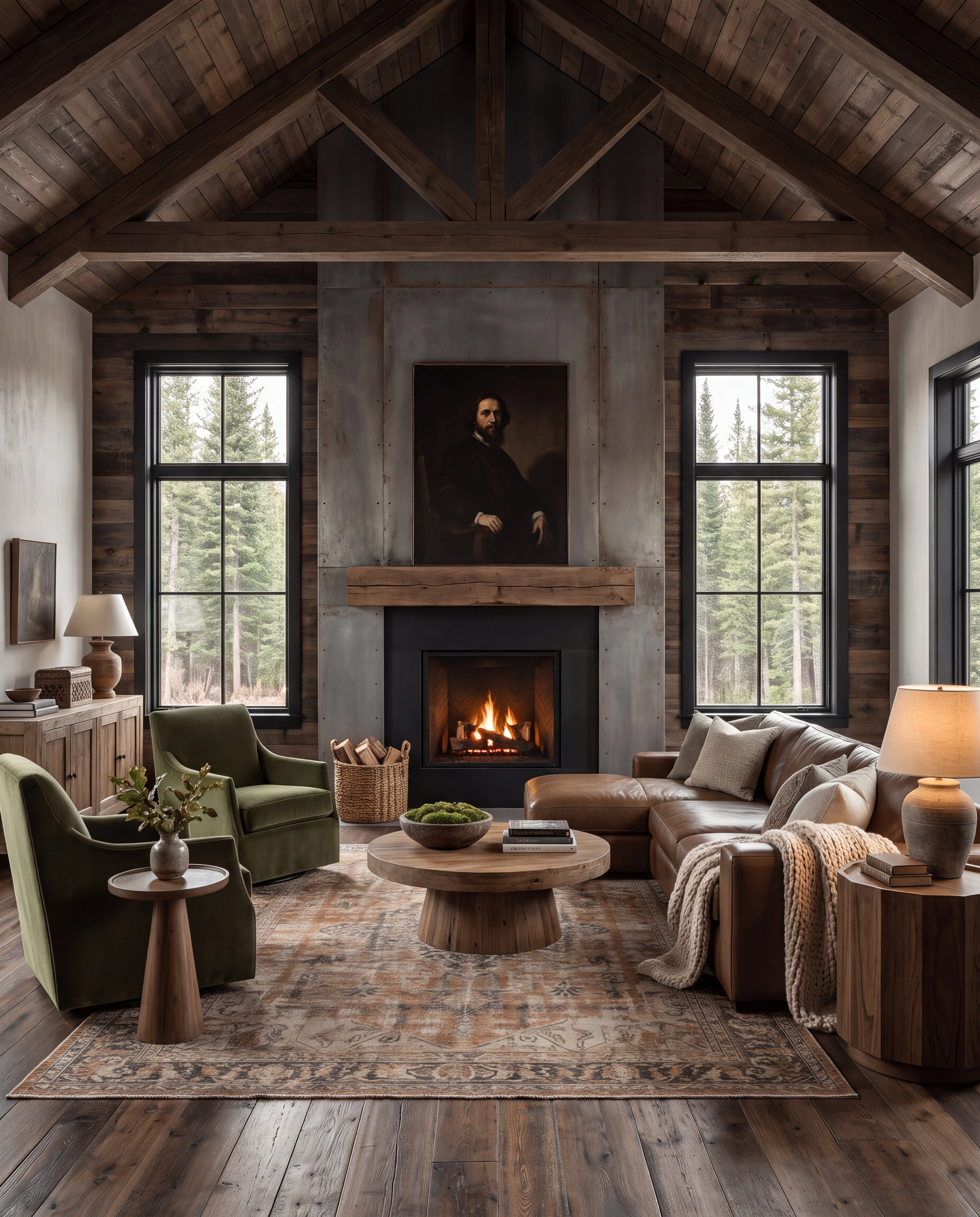 modern mountain Ronette Coffee Table Hello Norden, shown in a rustic modern room
