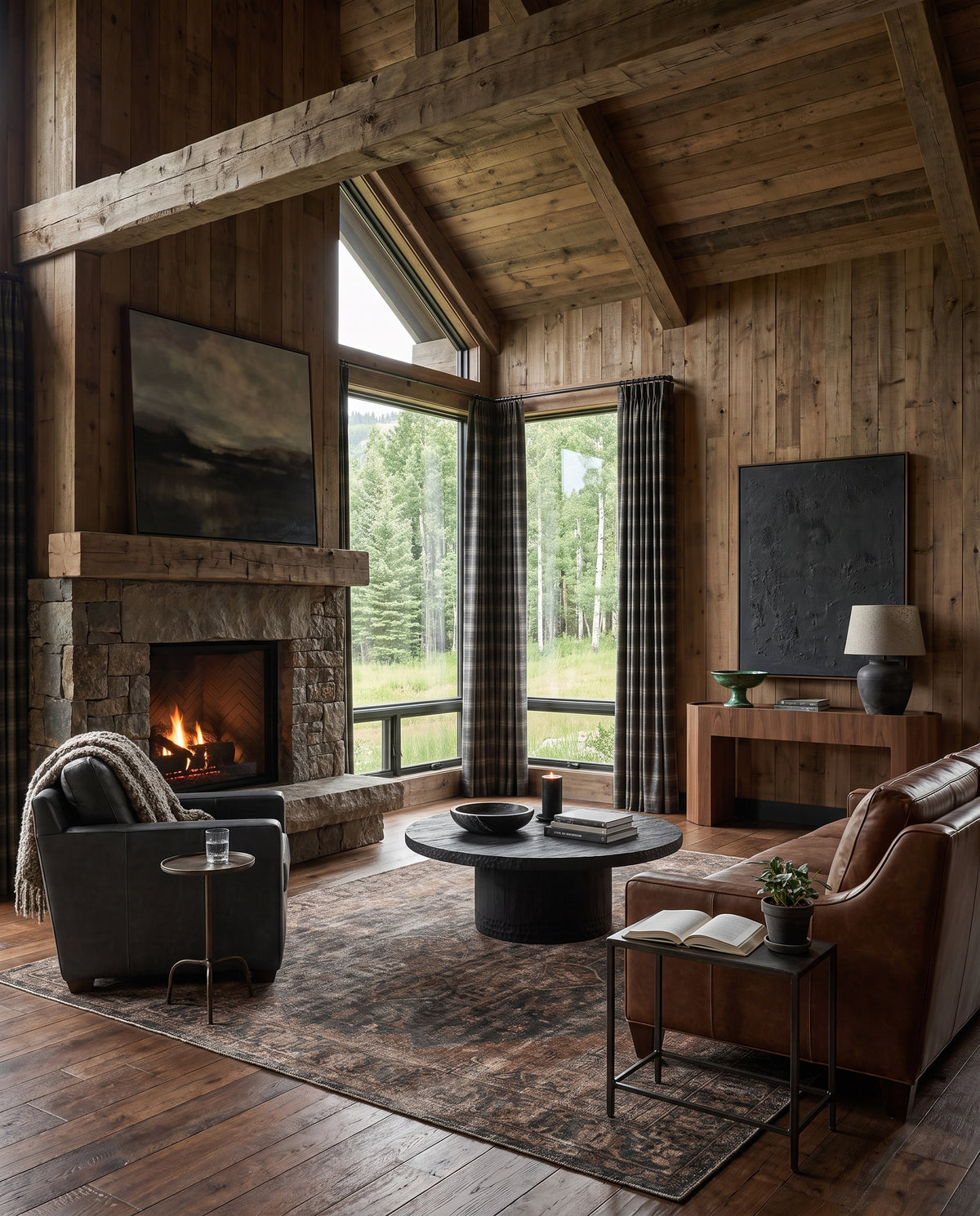 Villum Coffee Table room scene — Painted Peak Modern Mountain Living Room | Hello Norden
