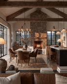 modern mountain Rurik Counter Stool Hello Norden, shown in a rustic modern room