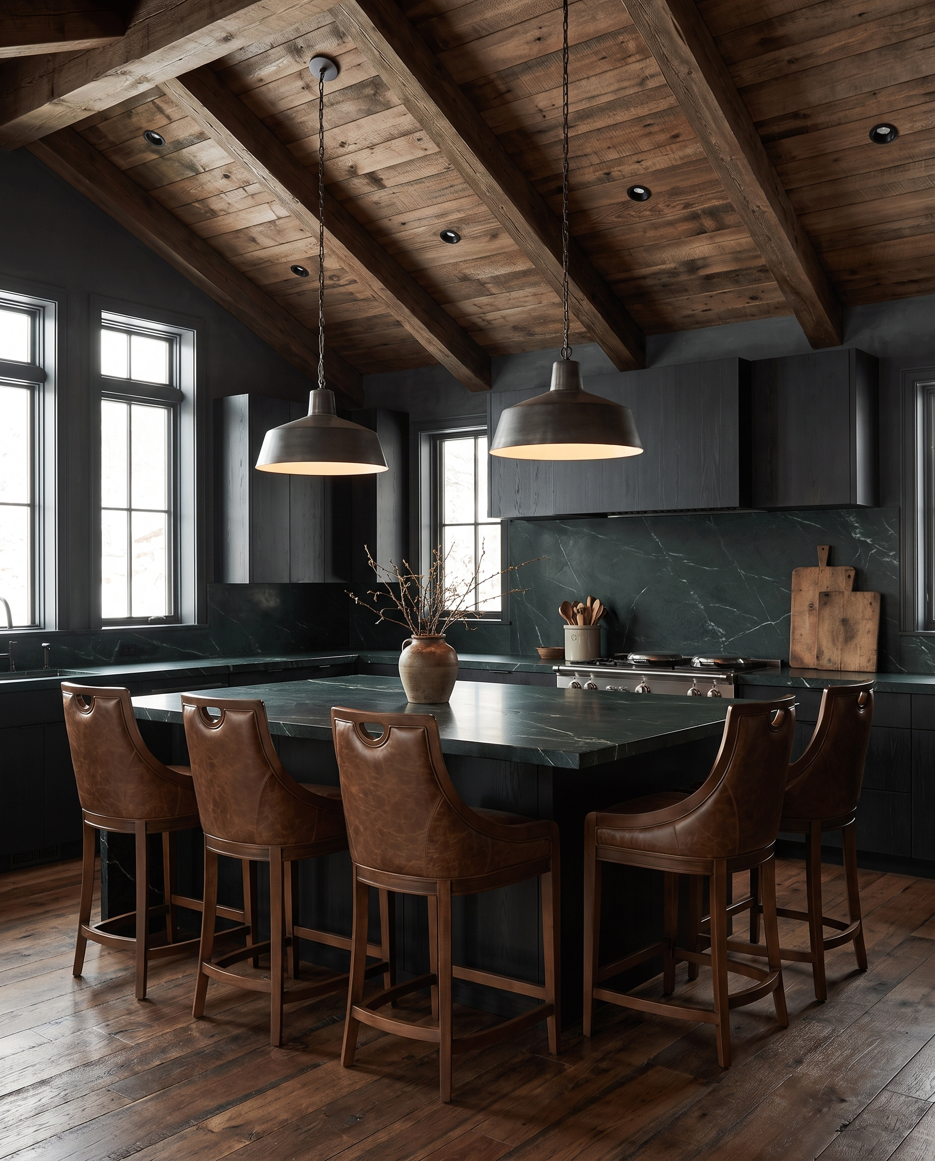 kitchen furniture modern mountain counter stool Hello Norden - Rurik Counter Stool, styled in a modern rustic room