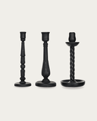 Sanna Carved Wood Taper Holders - Candle Holders - Hello Norden