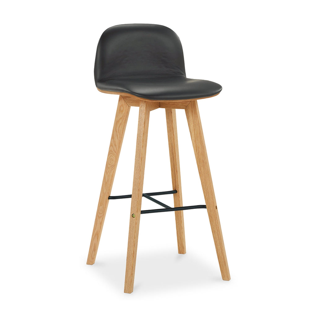 Sebastian Leather Bar Chair - Bar Stools - Hello Norden
