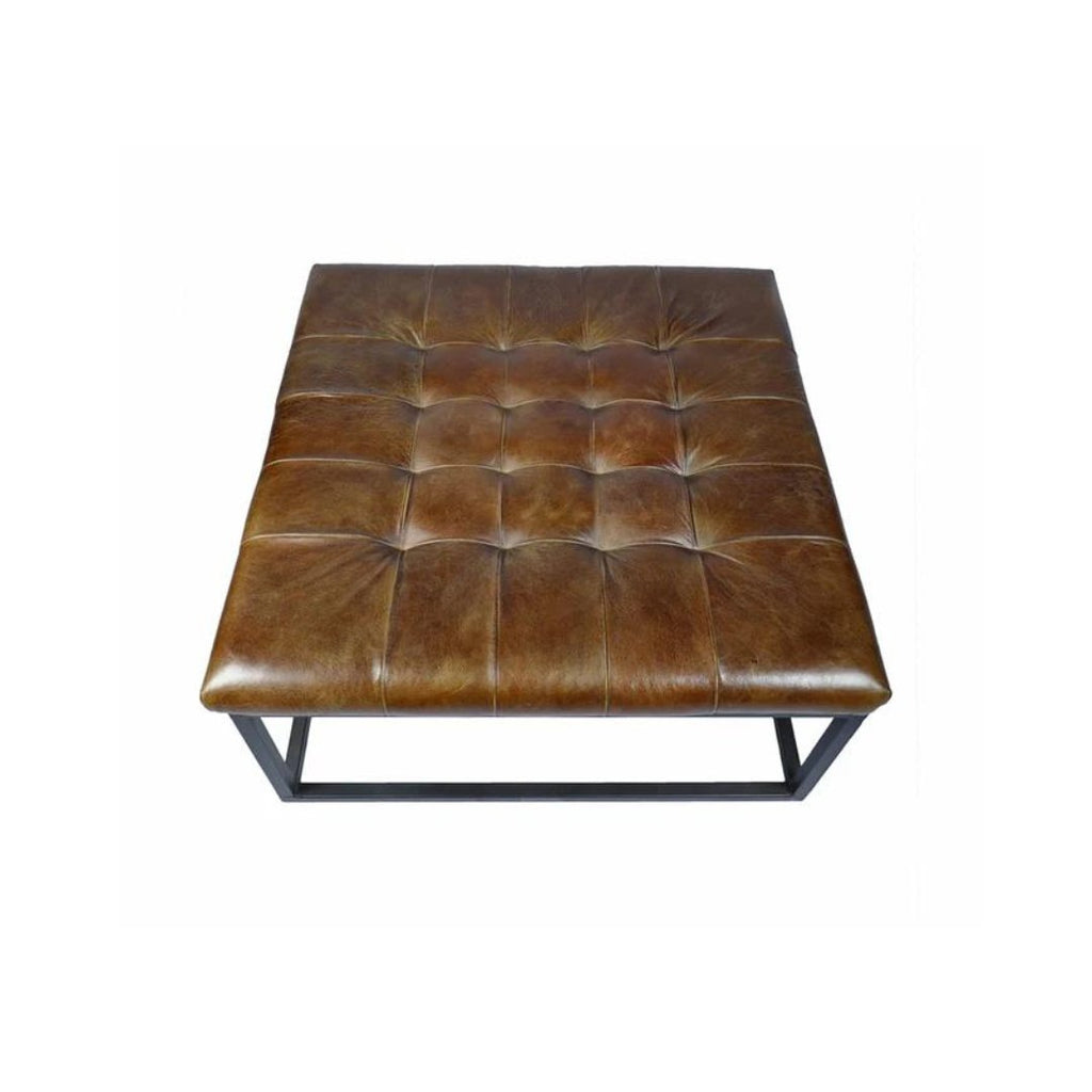 Selma Leather Ottoman Square - Ottomans - Hello Norden