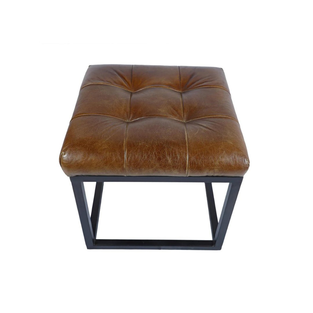 Selma Leather Ottoman Square - Ottomans - Hello Norden