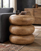 living room furniture modern mountain mango wood side table Hello Norden - Magnhild Side Table, styled in a modern rustic room