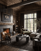 living room furniture modern mountain coffee table Hello Norden - Signe Coffee Table, styled in a modern rustic room