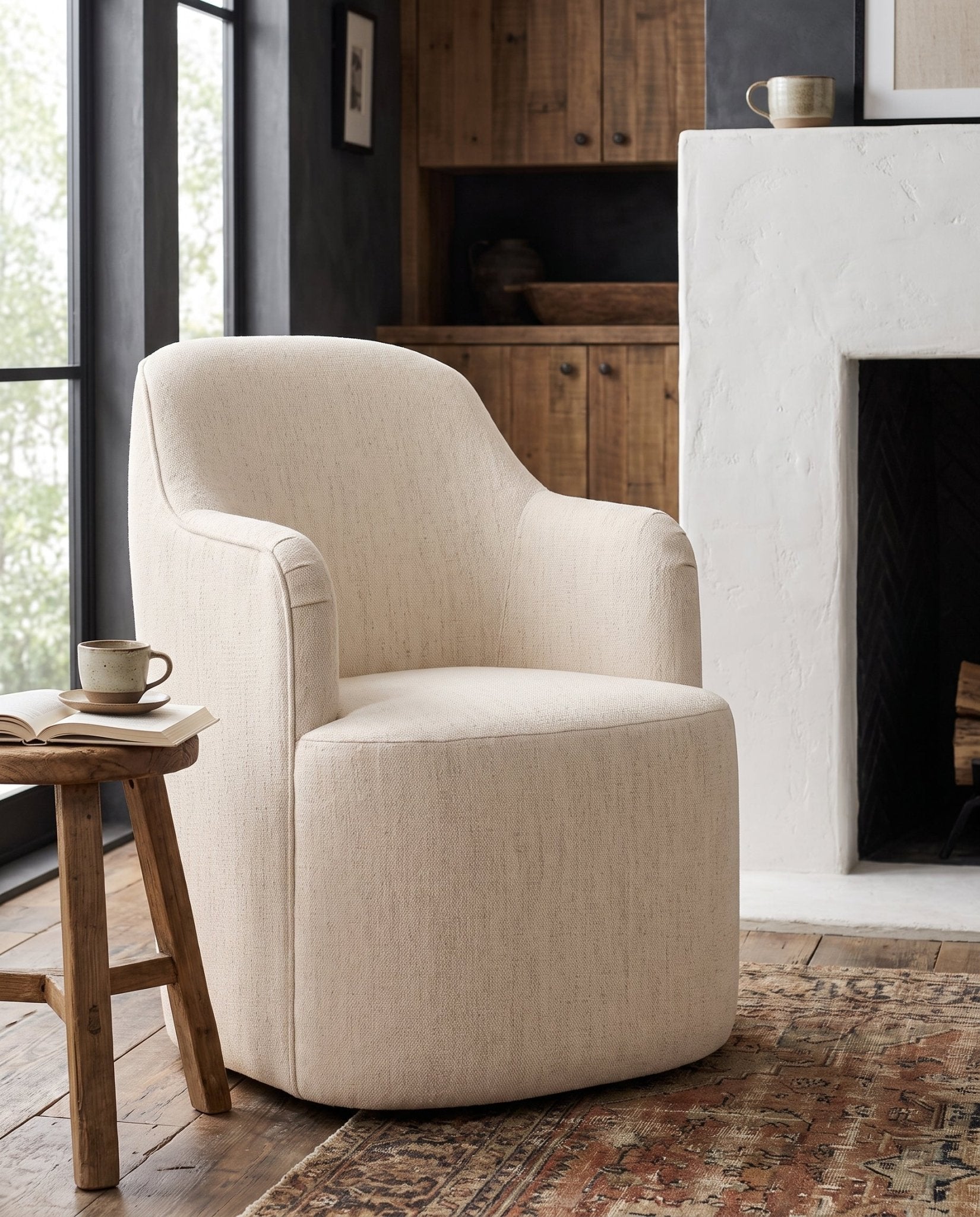 dining room furniture modern mountain polyester fabric dining chair Hello Norden - Sigrun Dining Chair, styled in a modern rustic room