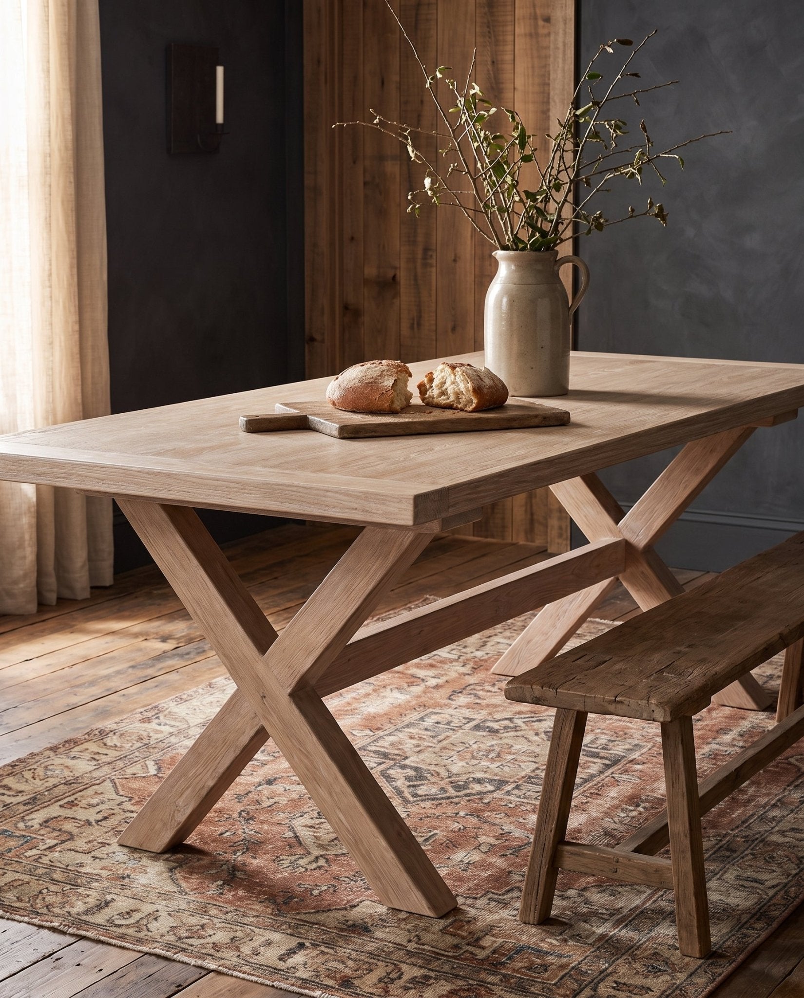 dining room furniture modern mountain  dining table Hello Norden - Skag Dining Table, styled in a modern rustic room