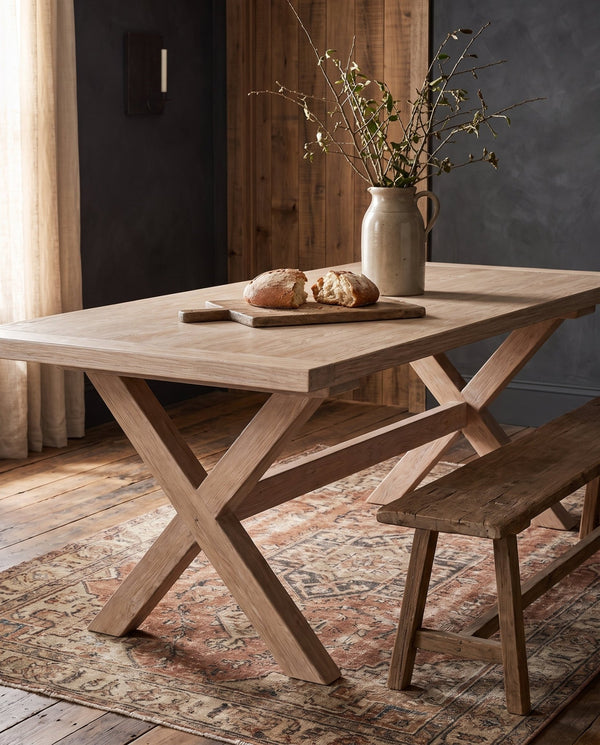 dining room furniture modern mountain  dining table Hello Norden - Skag Dining Table, styled in a modern rustic room