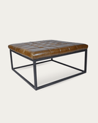 Selma Leather Ottoman Square - Ottomans & Poufs - Hello Norden