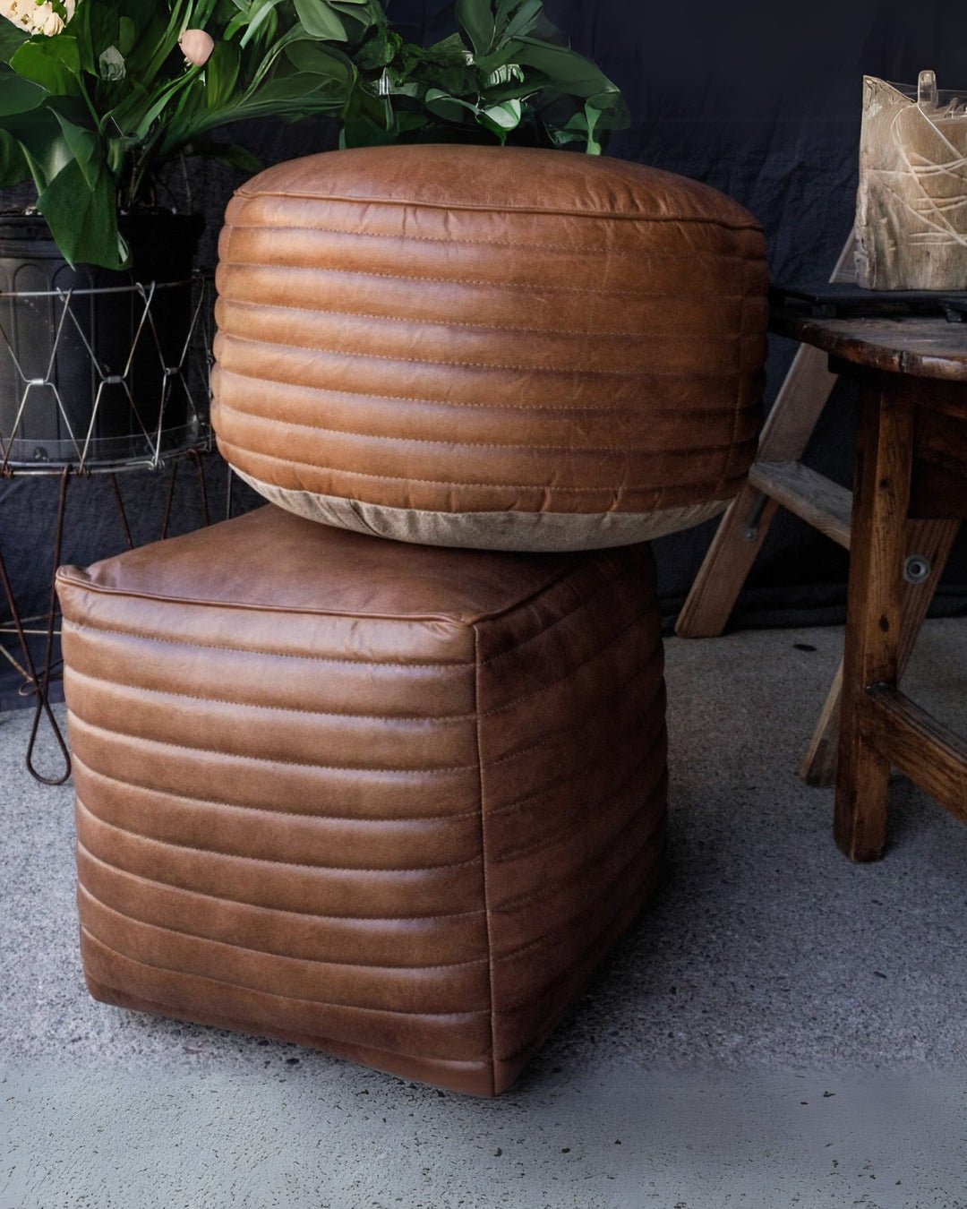 Leather Ottoman (Multiple Options) - Ottomans & Poufs - Hello Norden
