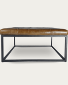 Selma Leather Ottoman Square - Ottomans & Poufs - Hello Norden
