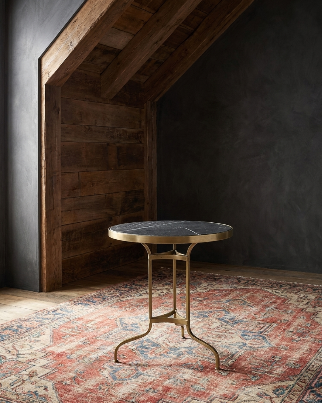 Wilma Black Stone and Brass Table - Side Tables - Hello Norden